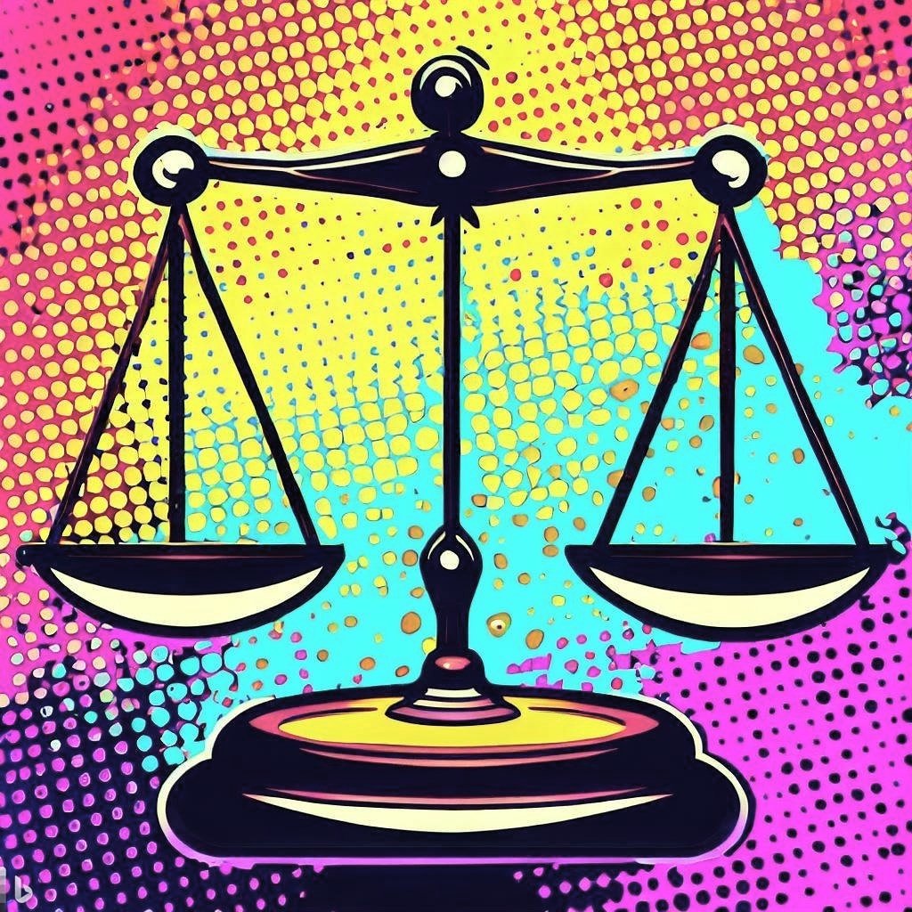 Balance Scales in Pop Art Style